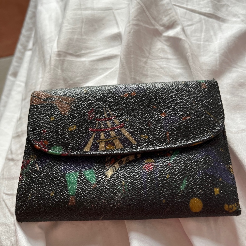 Piero Guidi Black and Multicolor Clutch